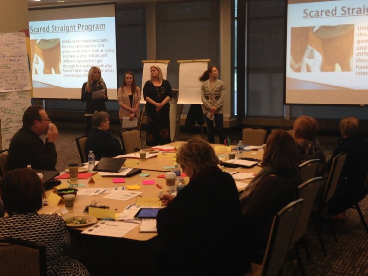 NeverABlindEye's tweet photo. #Justice Studies students did a fabulous job presenting to the @AbCrimeprevent Board today @Bowvalley #College #yyc https://t.co/vj6CFeXTpg