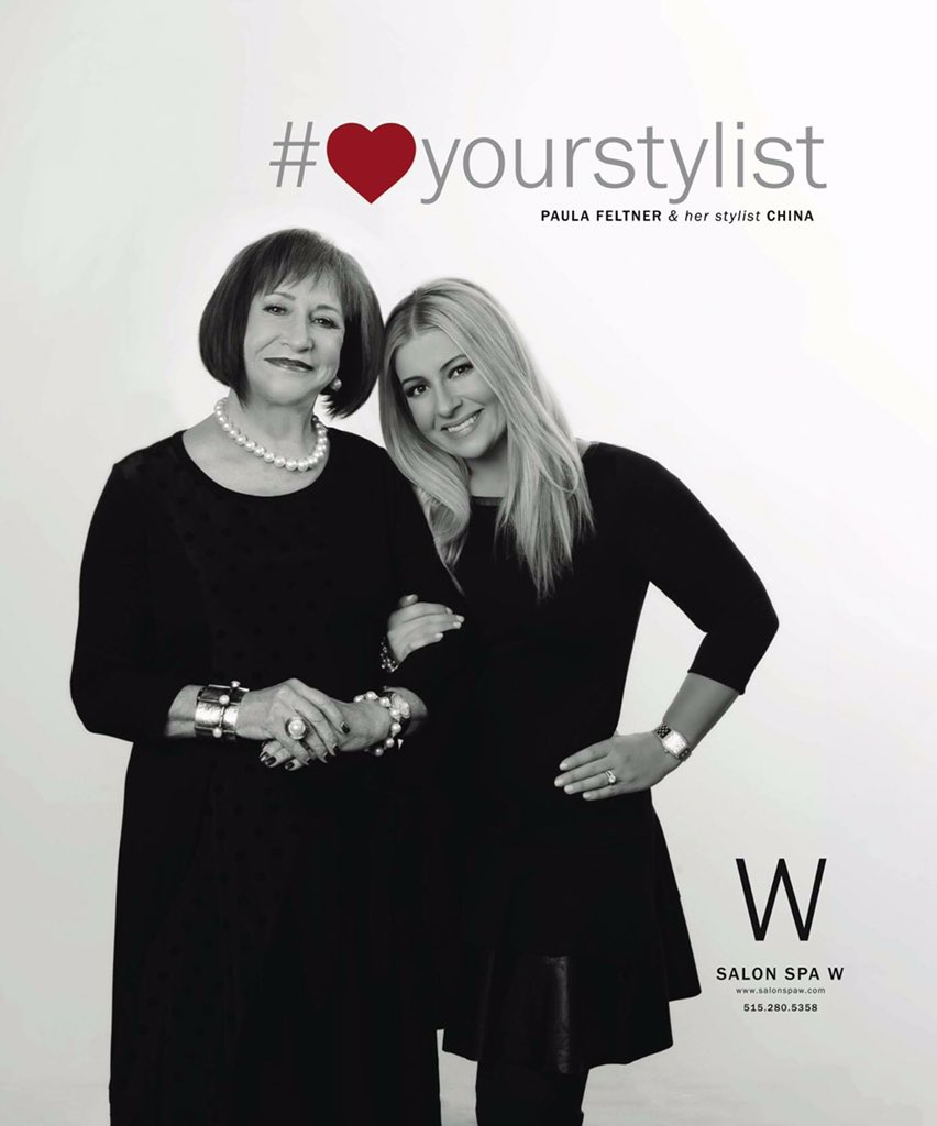 SalonSpaW's tweet photo. Have you seen the latest @dsmMagazine? We just love our current ad featuring China &amp; Paula Feltner! #❤YourStylist https://t.co/zEvB4GENP4