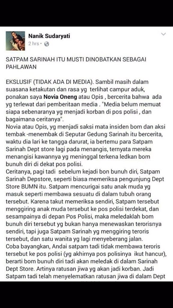 danrem's tweet photo. Mendapat screen cap ini dari teman. Humanity prevail. #KamiTidakTakut https://t.co/Y96WLdNVMX