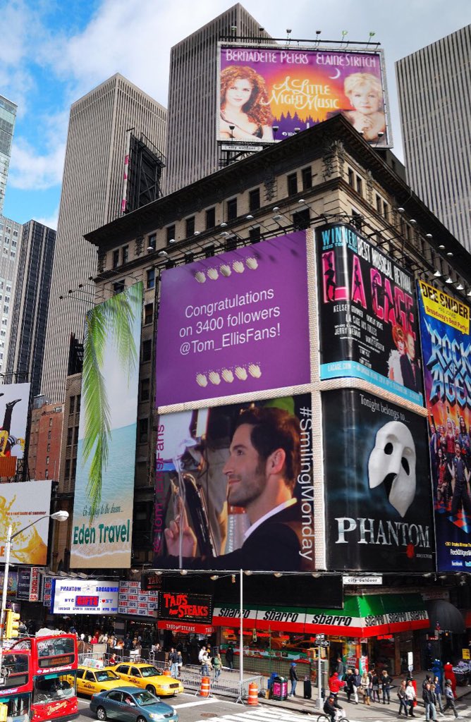MsValF's tweet photo. @tomellis17 Not too long ago, #TomEgirls were Photoshopping you onto Times Square. So happy for you! #TomsSquare ๐ https://t.co/xsQ9OJEbl2