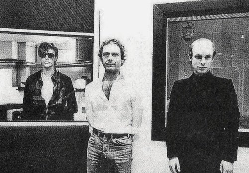 dark_shark's tweet photo. David Bowie, Brian Eno and Robert Fripp during the recording of "Heroes" in 1977 https://t.co/m3lrk5C7s5