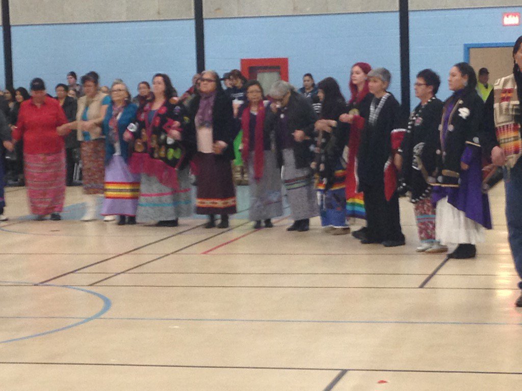 WWOS organizers dance to honour #mmiw in North Battleford. #wwos1 #wwosnb
