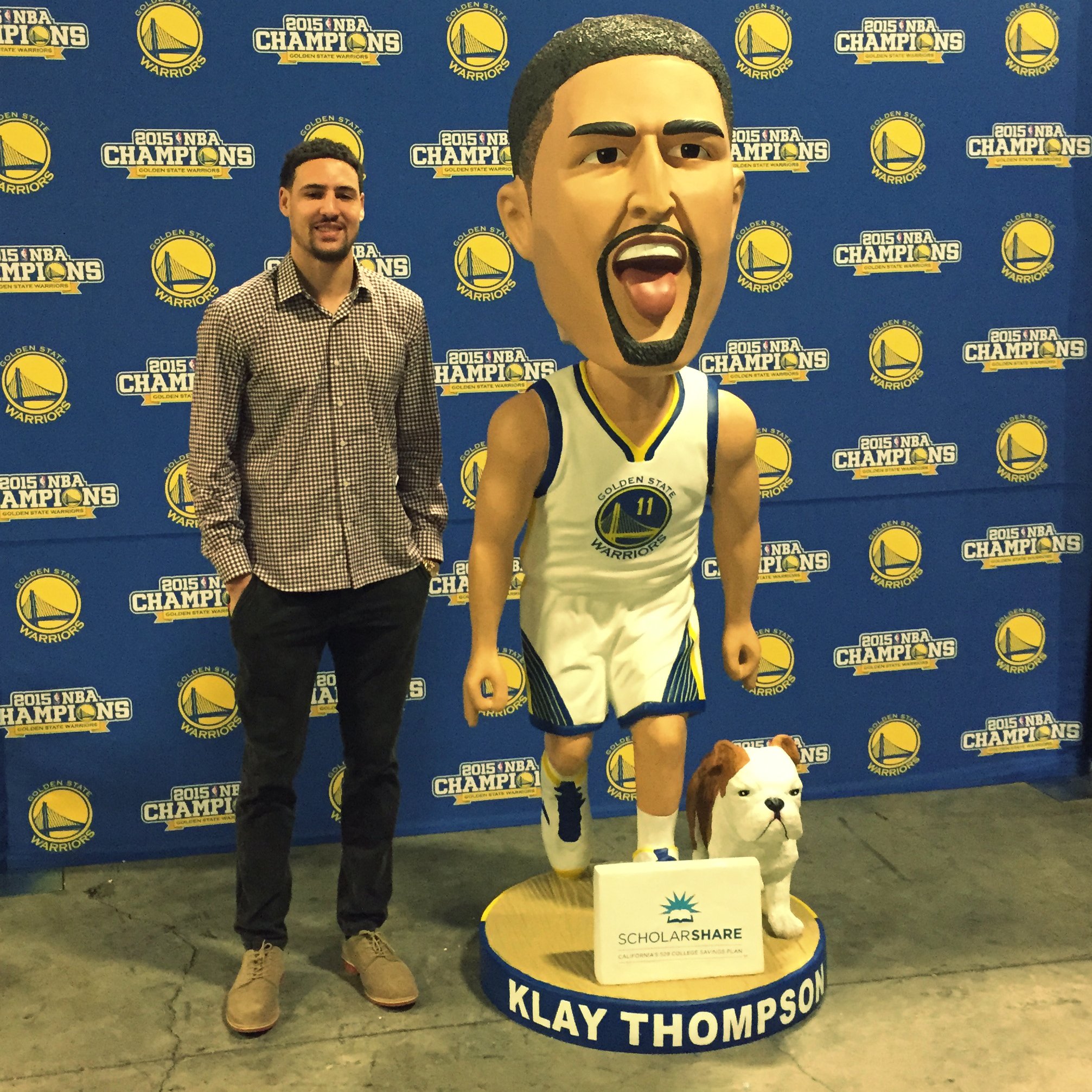 Golden State Warriors On Twitter At The Game Swing By Section 111 Take A Pic With The Life Sized Klaythompson Rocco Bobblehead Klaybobblehead Https T Co Cipioj9szj