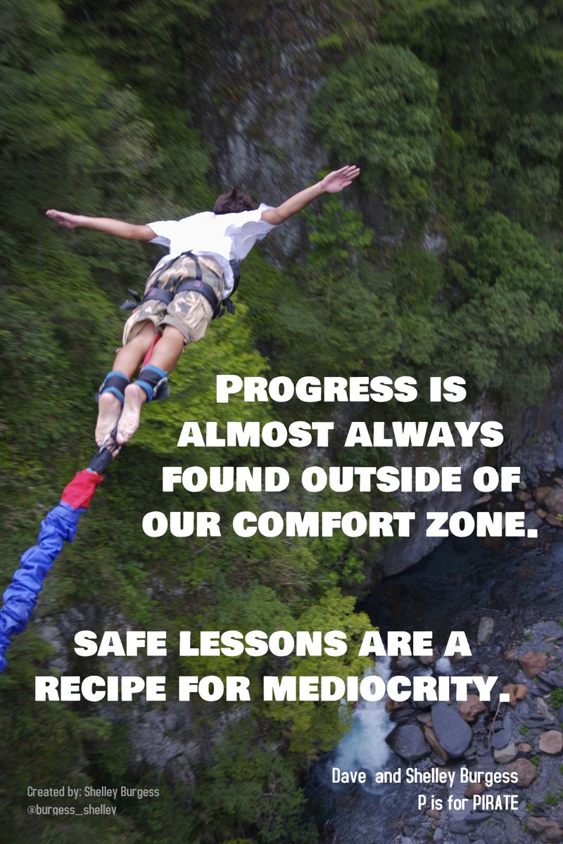 Q4 Progress is found outside the comfort zone...so if you're never uncomfortable, you aren't growing. #SoFLedchat