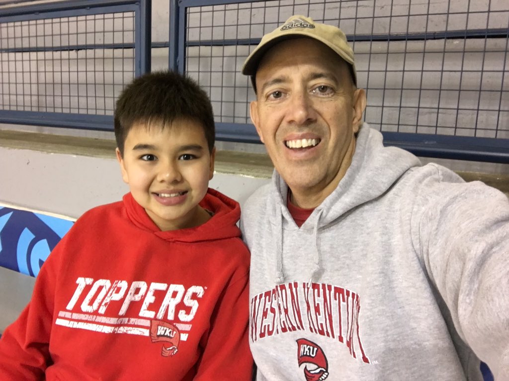 Allen_Reid's tweet image. Had to take the kid out to support @WKU_Basketball playing at Rice tonight. #ClassOf84