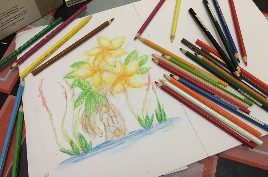 Gambar Bunga Pensil Warna Gambar Ngetrend dan VIRAL
