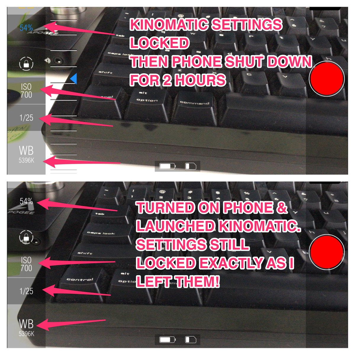 ReallyEpicTuts's tweet image. The ‘Persist Between Sessions’ feature in @Kinomaticapp is impressive! App relaunches with settings as you left them