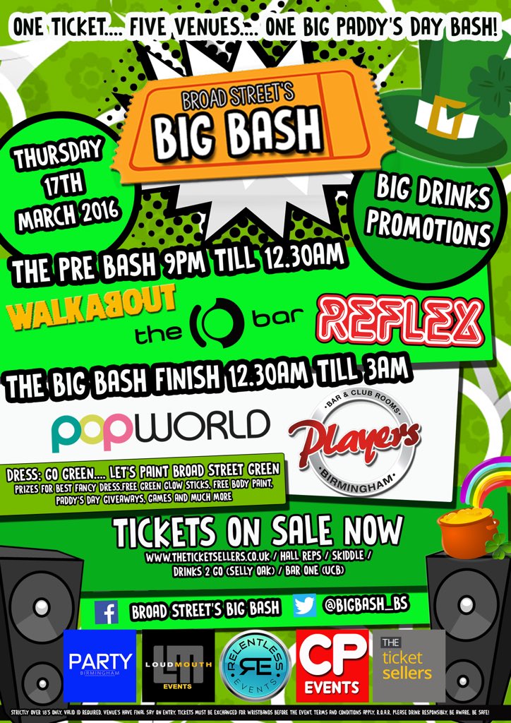 Broad St's Big Bash (@bigbash_bs) on Twitter photo Tickets are on sale now... #BigBash <a href="/WalkaboutBrum/">Walkabout Birmingham</a> <a href="/ObarBham/">O Bar Birmingham</a> <a href="/ReflexBroadSt/">Reflex Broad Street</a> <a href="/PopworldBrum/">Popworld Birmingham</a> <a href="/PlayersBarBham/">Players Birmingham</a> Tickets are on sale now... #BigBash <a href="/WalkaboutBrum/">Walkabout Birmingham</a> <a href="/ObarBham/">O Bar Birmingham</a> <a href="/ReflexBroadSt/">Reflex Broad Street</a> <a href="/PopworldBrum/">Popworld Birmingham</a> <a href="/PlayersBarBham/">Players Birmingham</a>