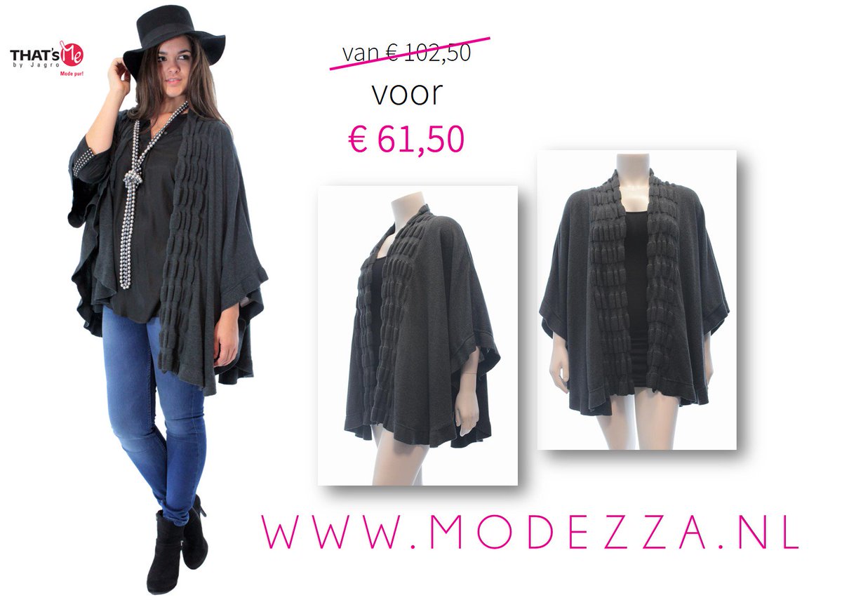 Modezza's tweet image. Een stoere #poncho die je lekker warm houdt #Thatsme #winter2016 #grotematenmode #sale ow.ly/WXtr5