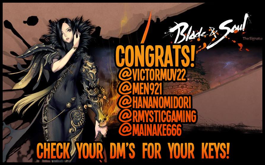 BajheeraWoW's tweet photo. Congrats to our 5 @bladeandsoul Headstart Code Winners! :D Keep an eye out for more over the next few days! :D https://t.co/MnhYbfOY2T