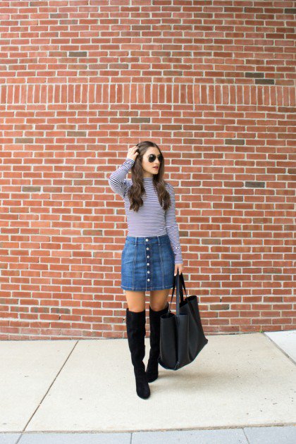 With a sweater, with some tears, how would you rock your #DenimSkirt ? : ow.ly/WVXYV #womensfashiontips