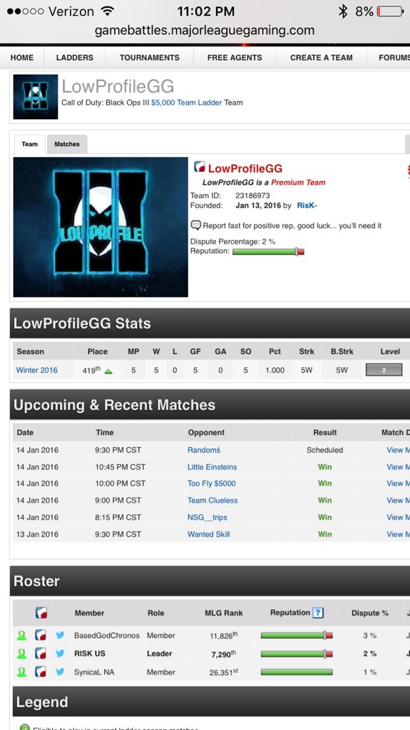 LowProfileFPS's tweet image. Trying to go for 100-0!! WISH US LUCK  #StayLowProfile