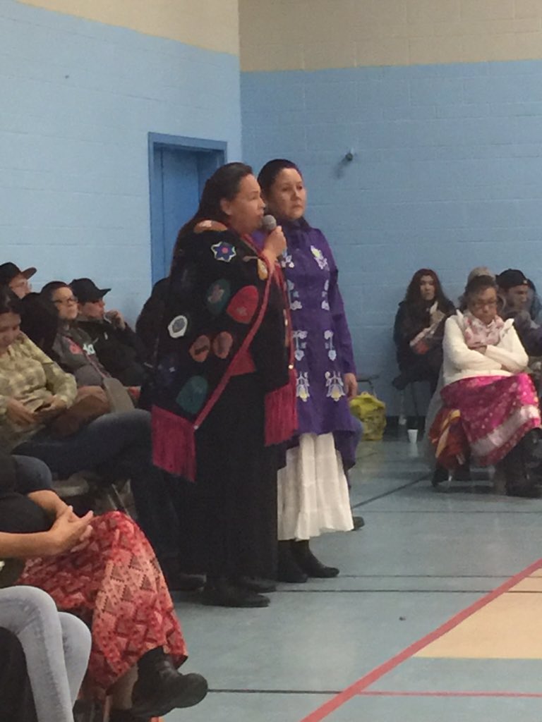Family Member Marilyn Wapass speaks to the audience at North Battleford Round Dance #wwos1 #MMIW #wwosnb