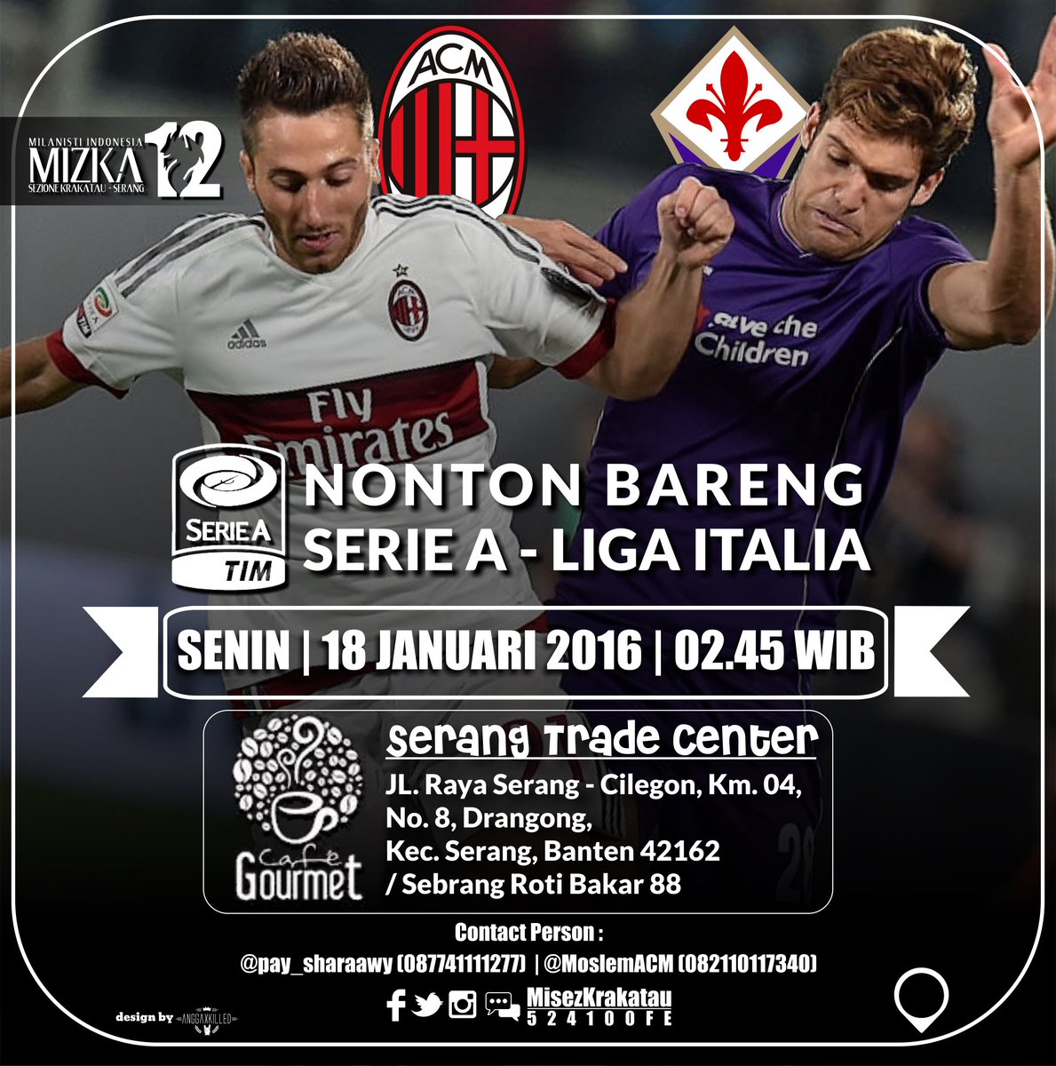 [SERANG] #Nober | Senin 18/1/16 | <a href="/gourmetcnb1/">gourmetcnb</a> | 02:00 WIB | 10k | CP: <a href="/MoslemACM/">Diavolo</a> (275378ED) <a href="/MilanistiUnsera/">Milanisti Unsera</a>