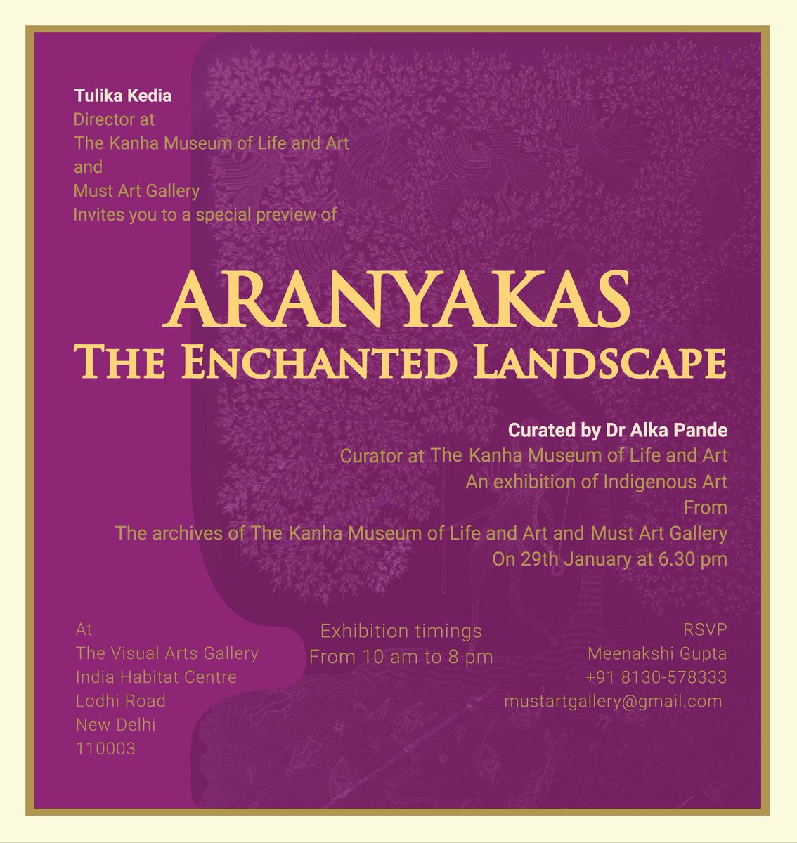 'Aranyakas - The Enchanted Landscape', at Visual Arts Gallery on 29th January, show on till 31 January 2016