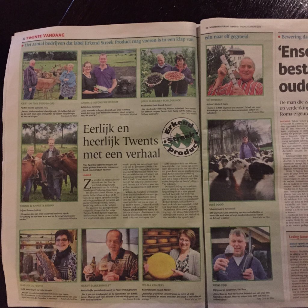 Mooi artikel over 10 nieuwe erkende streekproducenten. Namens de Twentse Streekmarkt: gefeliciteerd !!!