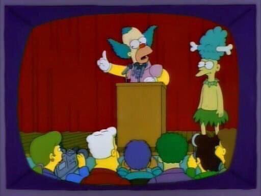 Simpsons_tweets's tweet photo. I contend that those tourists were decapitated 'before' they entered the Krustyland House of Knives. Next question. https://t.co/CHWzBKpyeo