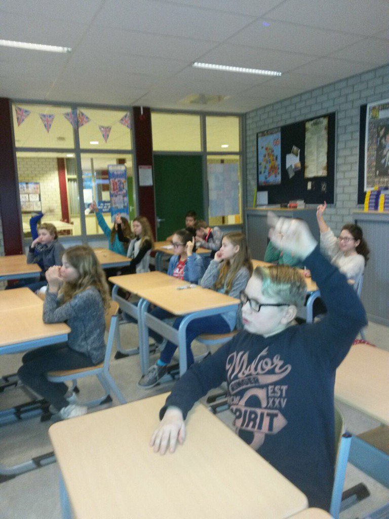 Groep 8 op bezoek op de Middelbare school.
