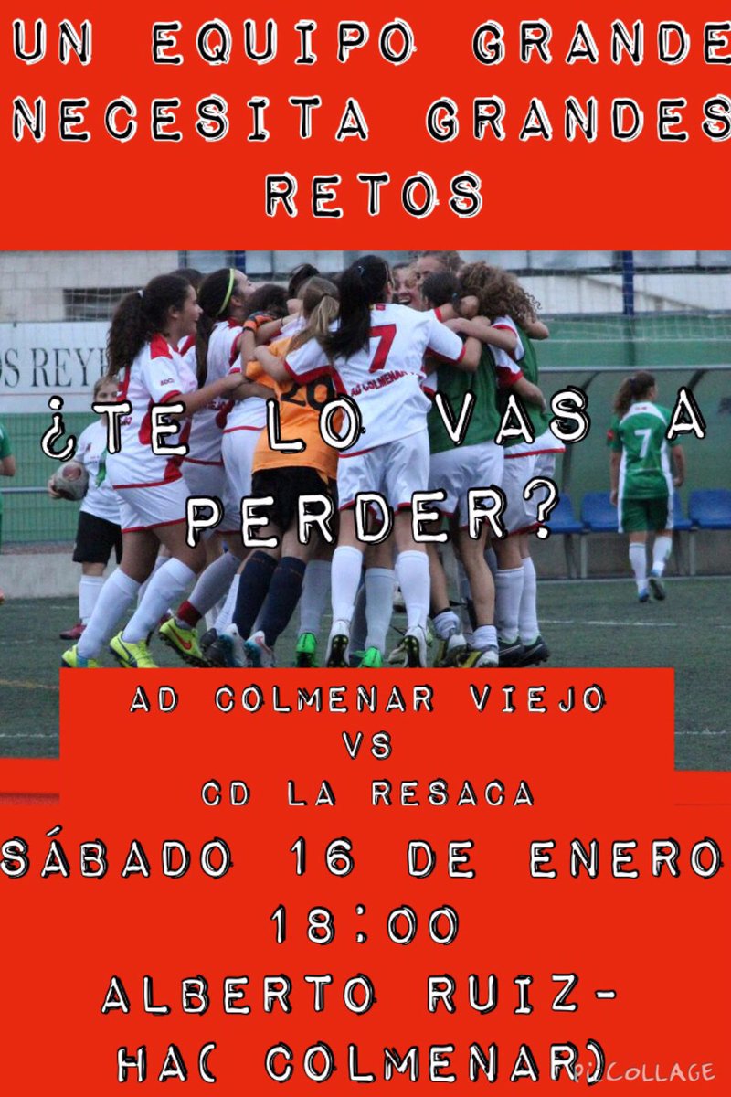 adcolmenarviejo's tweet photo. LAS GUERRERAS necesitan que seas su nº12.El sábado a las 6 se miden con el lider y necesitan TU ANIMO,FUERZA y APOYO https://t.co/3XRERbFO8L