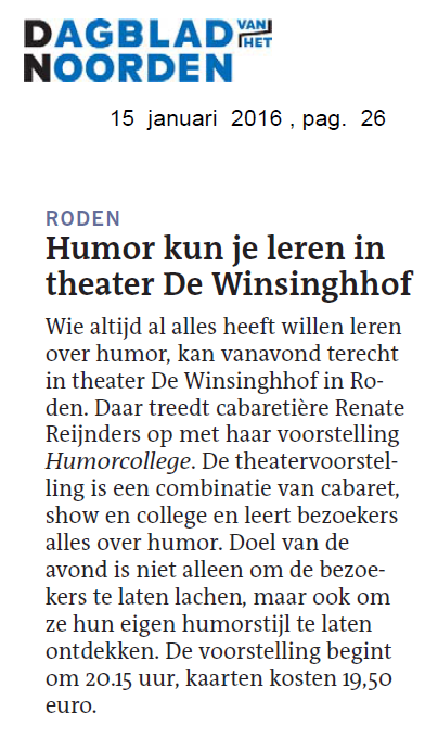 plezierwerkt's tweet photo. #Humorcollege #Dagbladvanhetnoorden #Roden #DeWinsinghhof @HumorcollegeNL @RenateZegt https://t.co/nK7XCmN9WW