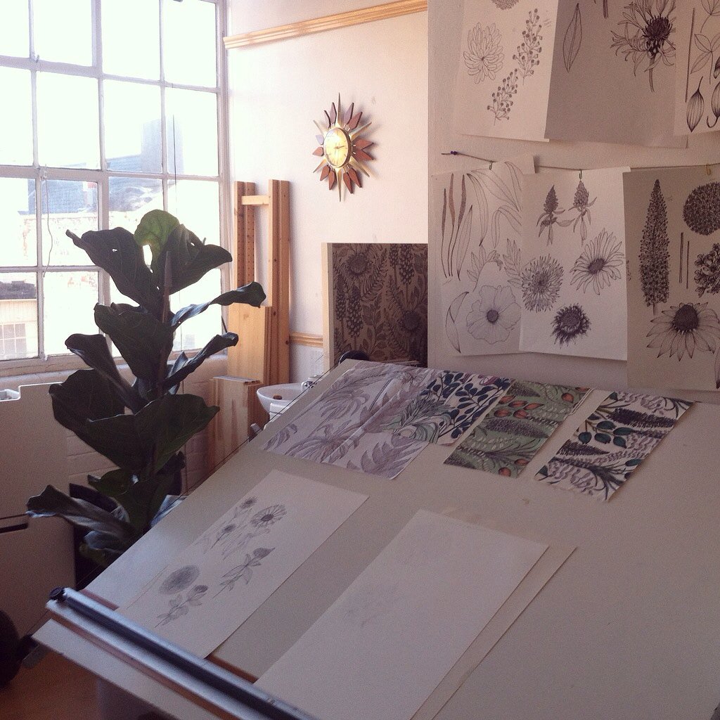 Drawing desk + blank sheets of paper 💜