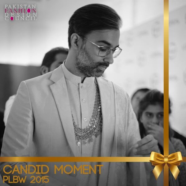 PFDCOfficial's tweet photo. A magical moment captured at backstage #PLBW2015, Rehan Bashir making a statement. https://t.co/swpxGE3fIu