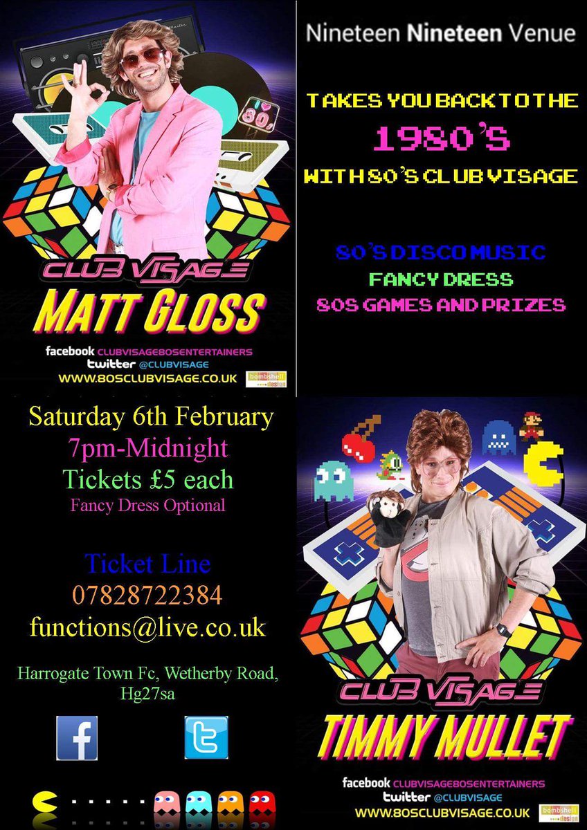 1919venue's tweet image. An evening of pure 80s entertainment hosted by  @ClubVisage Feb 6th, tickets available, ring 07828722384