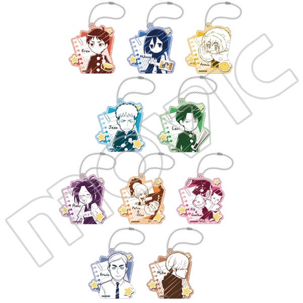 進撃！巨人中学校×進撃の巨人　進撃祭　アクリルキーホルダー　缶バッジ　アクスタ 進撃の巨人 巨人中学校 缶バッジ アクリルキーホルダー ハンジ 8点