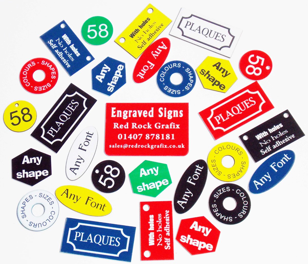 New for 2016. Engraved signs, plaques, tags
