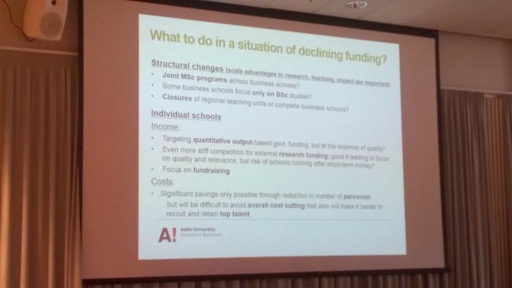 mariapekkala's tweet image. Mitä rahoitusleikkaukset merkitsevät kauppakorkeakouluille? #intro16 @AaltoBIZ @SuomenEkonomit