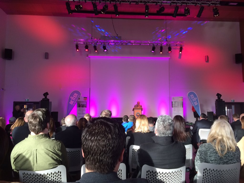 At the opening of the superb Girdwood Community Hub with the Lord Mayor Arder Carson speaking