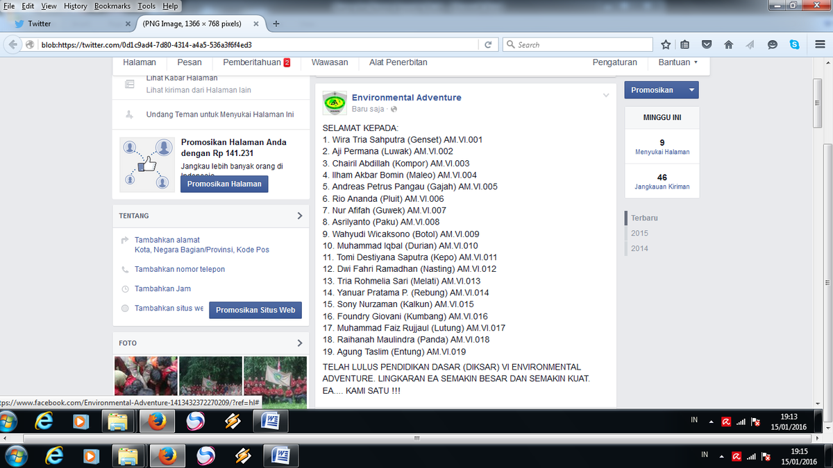 EA_KamiSatu's tweet photo. inilah nama dan nomor Anggota Muda VI Environmental Adventure.
EA... Kami_Satu!!! https://t.co/NyNJQZ1rE2