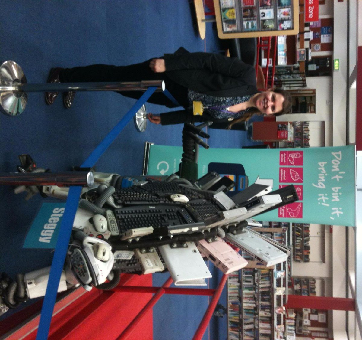 NRA_Library's tweet image. Met Steggy at Witham library! Made from waste electrical items. Students should visit him + books! @RecycleforEssex