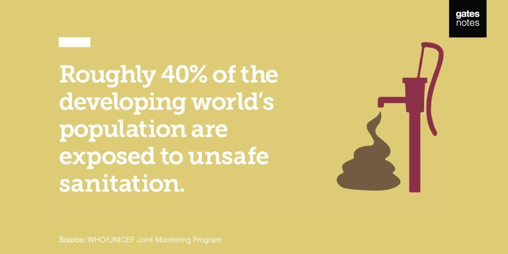 BillGates's tweet image. The next time you flush a toilet, consider this: 1 billion people don’t have a place to go: b-gat.es/1SmCdqA