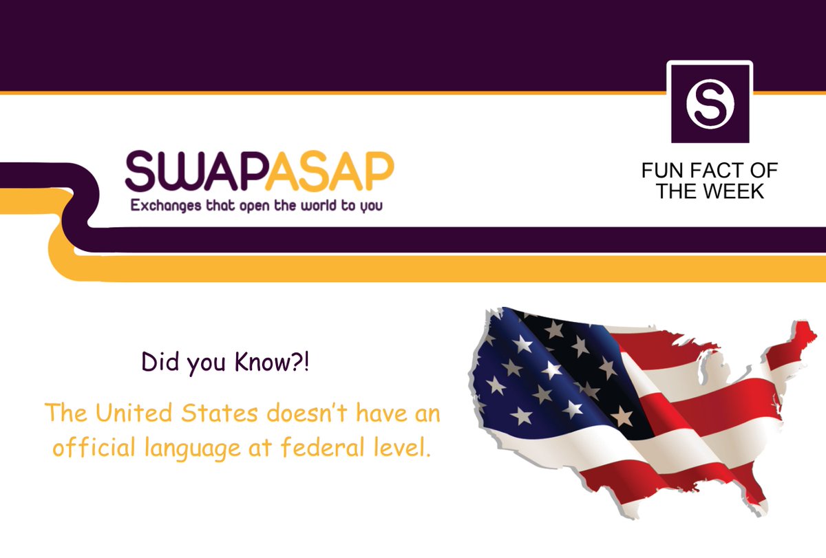 swapasap's tweet photo. #FunFact #Friday #Language #USA https://t.co/992kb4JcuP