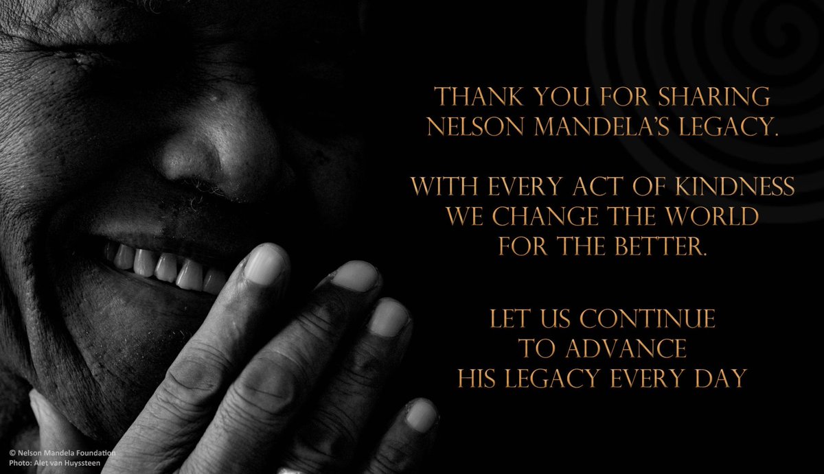 Thank you for sharing #NelsonMandela's legacy. Let us all perpetuate that legacy &amp; change our world for the better