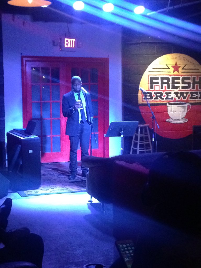 ABevyatCCU's tweet photo. #Abevy members performing Spoken Word at the Fresh Brewed Coffee House Last Night https://t.co/YfwNRzTQit