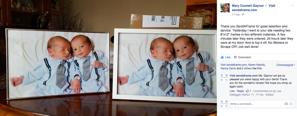 SendAFrame's tweet image. We love when we hear from our customers! #customerservice #homedecor #thankyou #sendaframe #happycustomers #frames