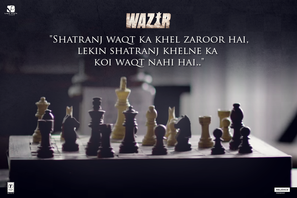 Official_Wazir's tweet photo. Words that make you wonder...#PanditJiKiChaal #WazirInCinemasNow @SrBachchan @FarOutAkhtar @nambiarbejoy https://t.co/ADaBrVffM8