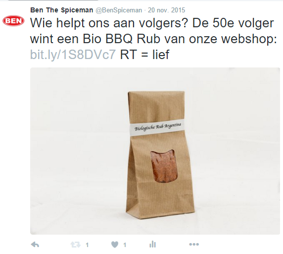 Weten jullie onze win-actie nog!? De 50e volger is bijna bereikt! Wie o wie wordt de gelukkige van een Bio BBQ Rub!?