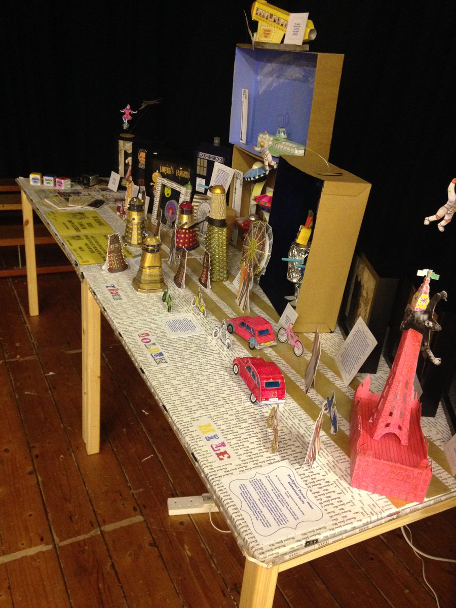 BPL_Treasures's tweet image. Three of our pop-up museums are currently at Stanley School, fitting in very well on the stage in the school hall!