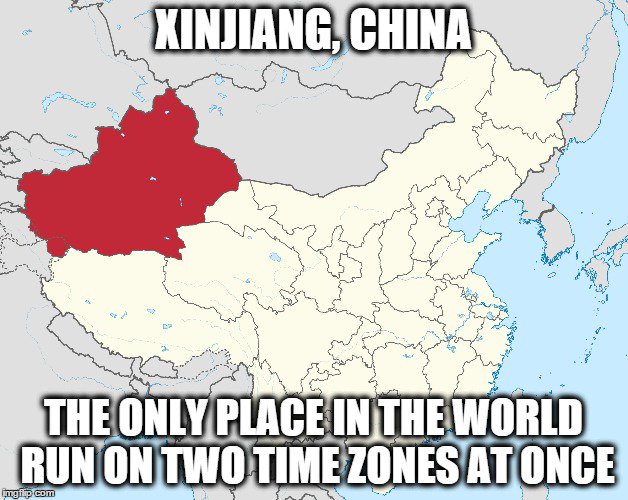 XavJackson's tweet photo. Xinjiang residents made their own timezone as a f-you to the #China government #Rebellion - https://t.co/LHisWLp9Wi https://t.co/29gFqRJh7B