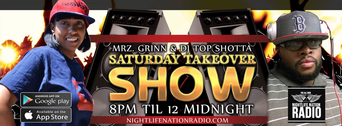 TopShotta1982's tweet image. Check me out each and every Saturday night along wit my Co host Mrz Grinn only on nightlife nation radio.......