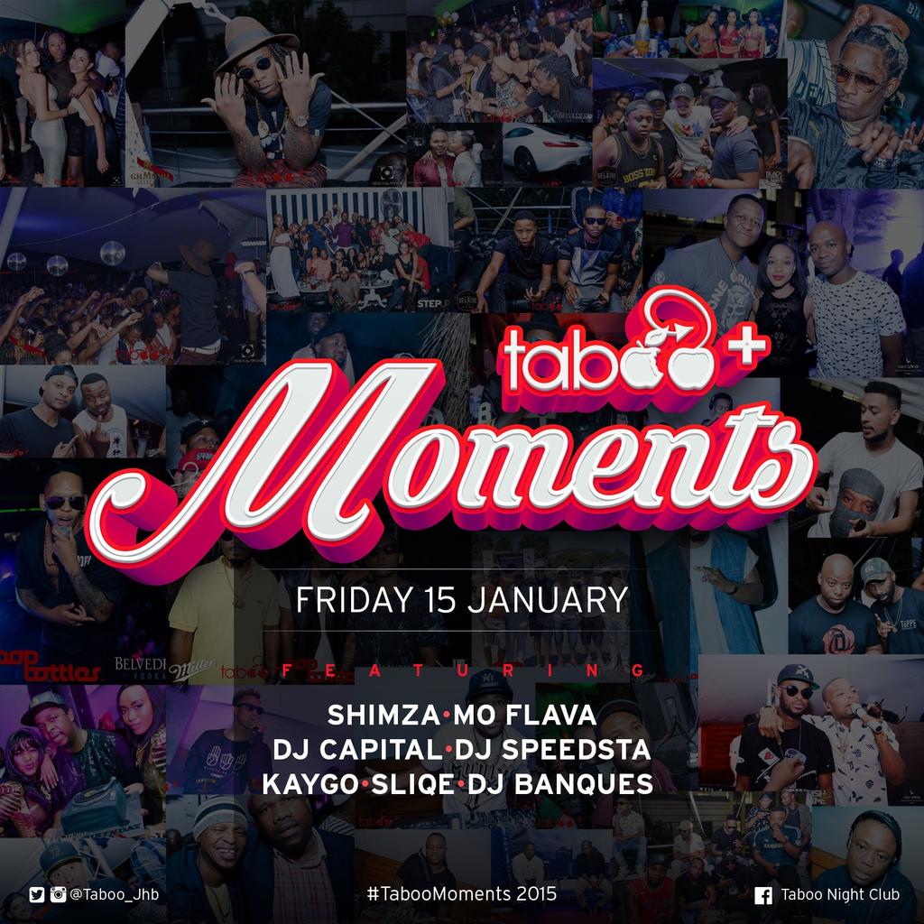 Come relive old memories or create new ones @taboo_jhb tonight #memoriescount
