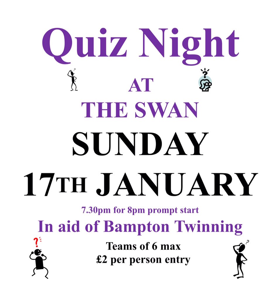 Enjoy a night in a warm pub @theswanbampton on Sunday #boozeaswell #Bampton #brainingear #raffle