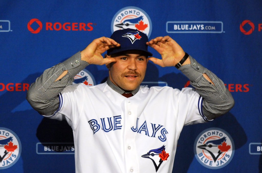 baseballcanada's tweet photo. .@russellmartin55 knows hats! #NationalHatDay 🎩 https://t.co/qEmrGZKGqR