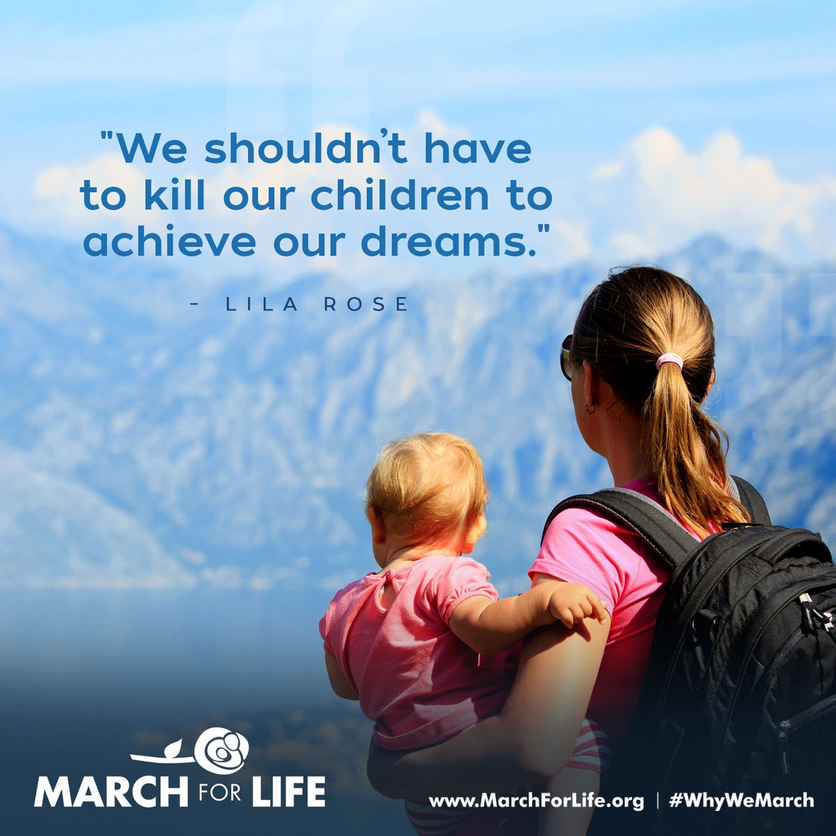 March_for_Life's tweet photo. "We shouldn't have to kill our children to achieve our dreams." - @LilaGraceRose #whywemarch #prolifeprowoman https://t.co/uSWTcZEPcE
