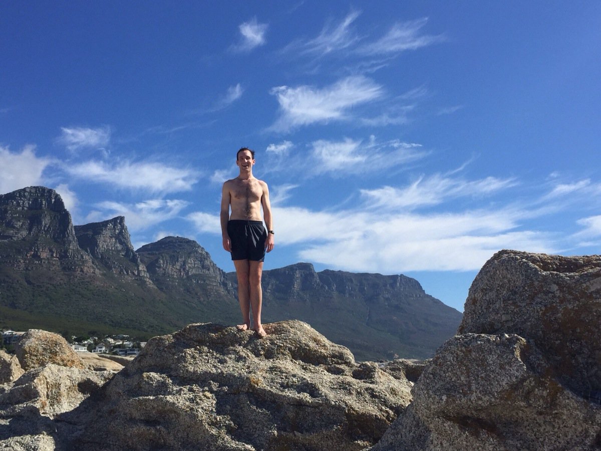 GuardsCricket's tweet photo. The Irish Guards contingent, Capt Henry Larkin at Camps Bay. https://t.co/V8aGEZ1tRR