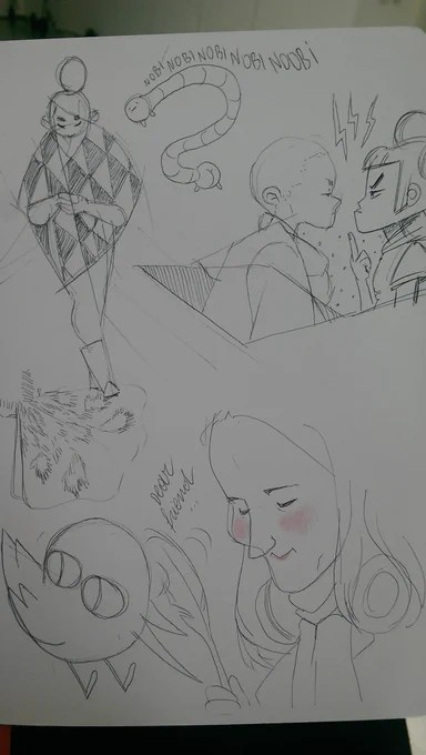 Drinking and drawing with friends 