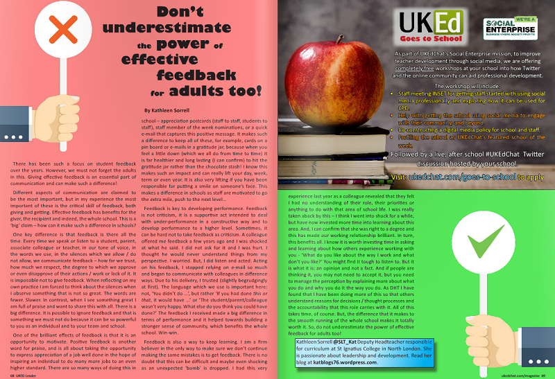 UKEdMag's tweet photo. Read @SLT_Kat's article 'The power of effective feedback for adults' https://t.co/YLnBSSkIlc #ukedchat https://t.co/1RQd9TvB9n